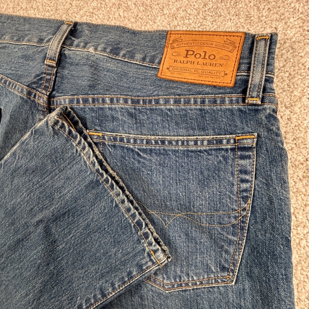 Polo Ralph Lauren Jeans Mens 34/32 Blue Hampton Relaxed Straight Denim